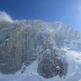The west wall of Mount Huntington from the Tokositna Glacier